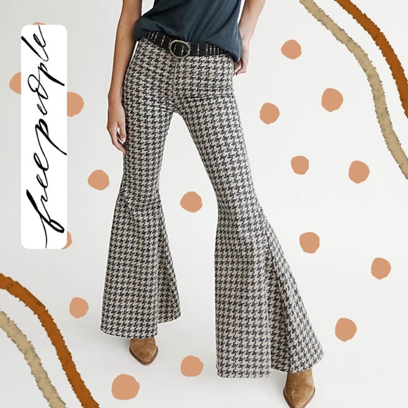 Free People Denim - Free People Printed Bell Bottom Jeans
